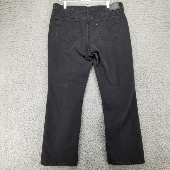 Levis Jeans Womens 33 Black 505 Straight Leg Stretch Denim - Picture 1 of 13